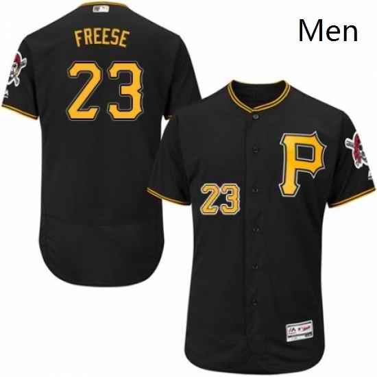 Mens Majestic Pittsburgh Pirates 23 David Freese Black Alternate Flex Base Authentic Collection MLB Jersey